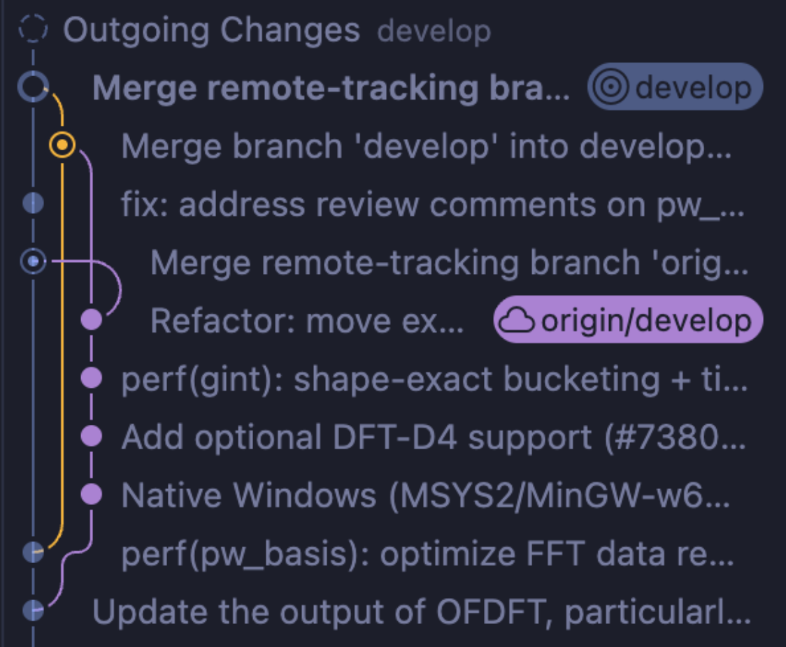 各种 commit 耦合在一起，非线性，很难看